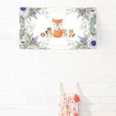 可愛い緑の森の動物の森の持ち込み 横断幕 (インサイチュ)