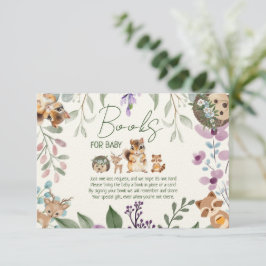 可愛い緑の森の動物の森は本を持ってくる エンクロージャーカード