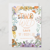 可愛い緑の森の動物ウッドランド2歳の誕生日 招待状 (正面)