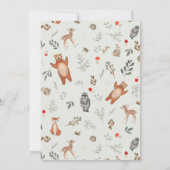 可愛い緑の森の動物ウッドランド2歳の誕生日 招待状 (裏面)