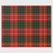 可愛い緑の赤いパターンの格子模様クリスマス ラッピングペーパー (フラット)