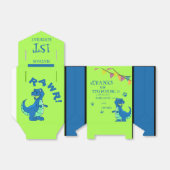 可愛い緑の青い恐竜をテーマにした誕生日のお願い箱 フェイバーボックス (折り畳みなし)