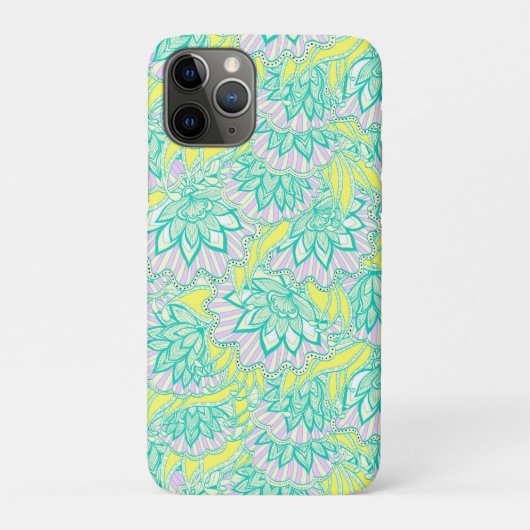 可愛い緑の黄色の花柄 Case-Mate iPhoneケース (裏)