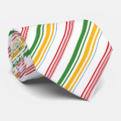 可愛い緑の黄色ストライプ色 ネクタイ (ロール)