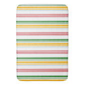 可愛い緑の黄色ストライプ色 バスマット (正面縦)