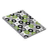 可愛い緑の黒と白のドットのベクトルパターン ノートブック (右側)