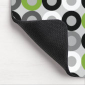 可愛い緑の黒と白のドットのベクトルパターン マウスパッド (コーナー)