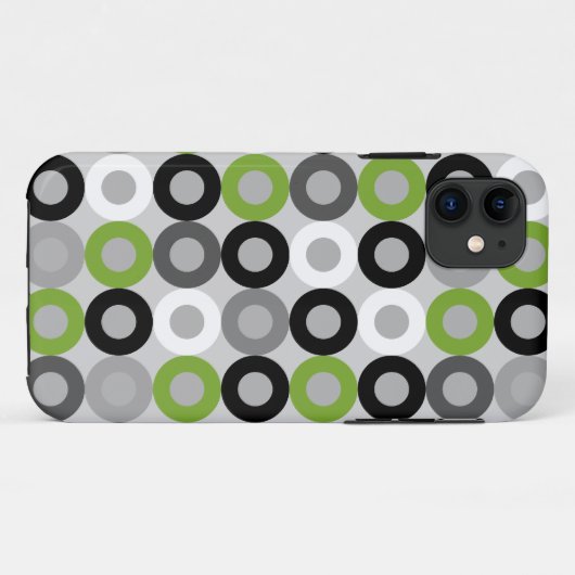 可愛い緑の黒と白のドットのベクトルパターン Case-Mate iPhoneケース (裏面(横))