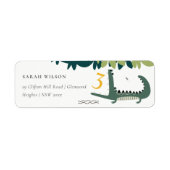 可愛い緑のChompアリゲータースワンプキッズアドレス ラベル (正面)