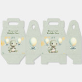 可愛い緑絵を描恐竜1歳のパーティー フェイバーボックス (見開き)