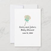 可愛い緑色の恐竜おむつラッフル囲いカード 招待状 (裏面)