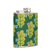 可愛い緑葉の模様 フラスク (右)