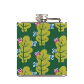 可愛い緑葉の模様 フラスク (裏面)