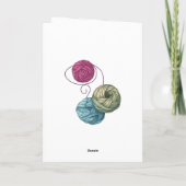 可愛い編み物の糸名前をカスタムする サンキューカード (裏面)