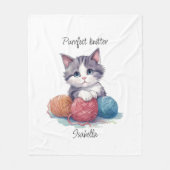 可愛い編み物の糸名前をカスタムする フリースブランケット (正面)