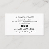 可愛い編み物事業と編み物指導 名刺 (裏面)