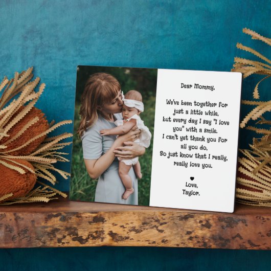 可愛い編親愛集ママ詩&フォトテーブルトップ フォトプラーク (側面)