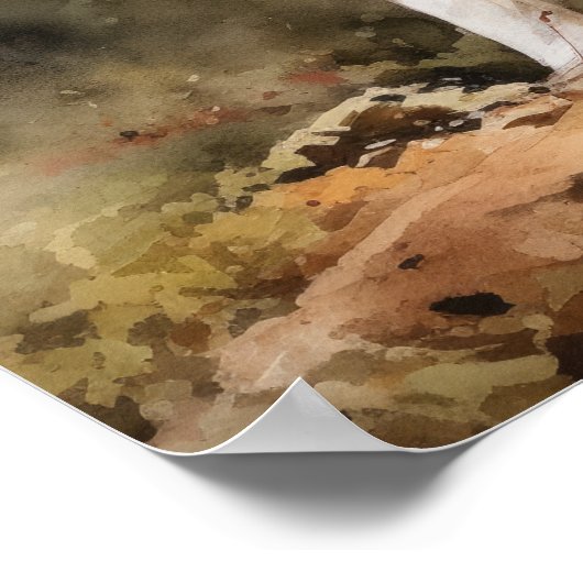 可愛い縁どコリードッグアートプリントポスター ポスター (角)