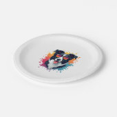 可愛い縁ど犬のコリー[RB#10009] ペーパープレート (アングル)