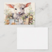 可愛い羊が箱に入れてくれてありがとう ノートカード (正面/裏面)