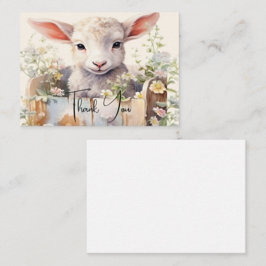 可愛い羊が箱に入れてくれてありがとう ノートカード (正面/裏面)