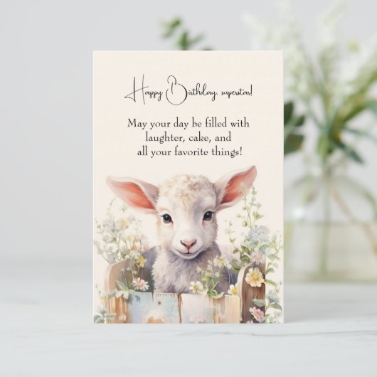 可愛い羊が箱の中に閉じ込められている (スタンド正面)