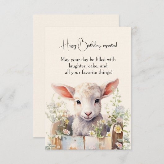 可愛い羊が箱の中に閉じ込められている (正面/裏面)