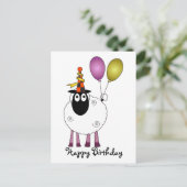 可愛い羊のパーティー時。 インビテーションポストカード (スタンド正面)