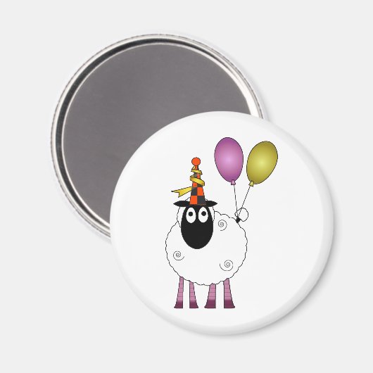 可愛い羊のパーティー時。 マグネット (正面/裏面)