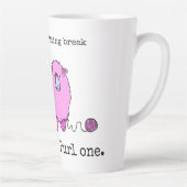 可愛い羊を一匹編パーソナライズされたむ カフェラテマグ (右)