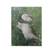 可愛い羊食べの葉メモ帳 ノートパッド (回転)