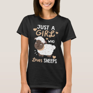 可愛い羊飼いを愛する女の子 Tシャツ