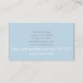 可愛い美しい美容スパガーリーシックなパステルブルー 名刺 (裏面)