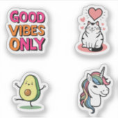 可愛い美学ステッカーセット – かわいい&パステルビベス シール (正面)