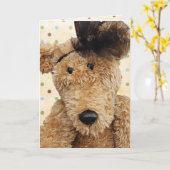 可愛い考えブラウンベア カード (黄色い花)