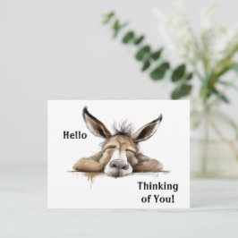 可愛い考えロバ君の。編集可能 ポストカード