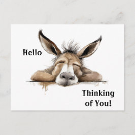 可愛い考えロバ君の。編集可能 ポストカード