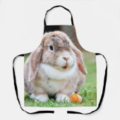 可愛い耳の垂れたウサギ エプロン (正面)