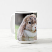 可愛い耳の垂れたウサギ コーヒーマグカップ (正面左)