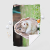 可愛い耳の垂れたウサギ ゴルフタオル (インサイチュ)