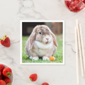 可愛い耳の垂れたウサギ スタンダードカクテルナプキン (インサイチュ)