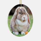 可愛い耳の垂れたウサギ セラミックオーナメント (右)