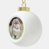 可愛い耳の垂れたウサギ セラミックボールオーナメント (右)