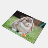 可愛い耳の垂れたウサギ ドアマット (アングル)