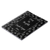 可愛い肉柄カスタム猫ママ名黒ノート ノートブック (左側)