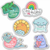 可愛い肯定キッズカスタムメンズカットビニールシール シール (正面)