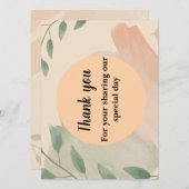 可愛い背景要素を持つサンキューカード (正面/裏面)