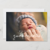 可愛い脚本ゴッドペアレント提案写真カード 招待状 (正面)