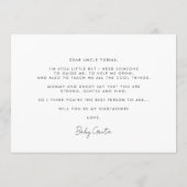 可愛い脚本ゴドファープロポーズ写真カード 招待状 (裏面)