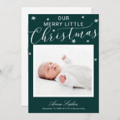 可愛い脚本写真クリスマス誕生発表 シーズンカード (正面/裏面)
